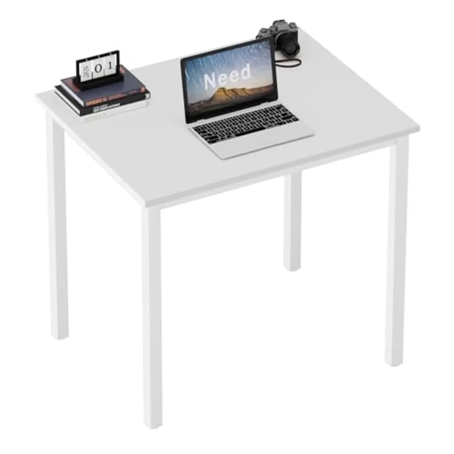 Scrivania Compatta per Casa e Ufficio - 80 cm di Lunghezza, Scrivania per Gaming e Studio, per Laptop, Colore Bianco