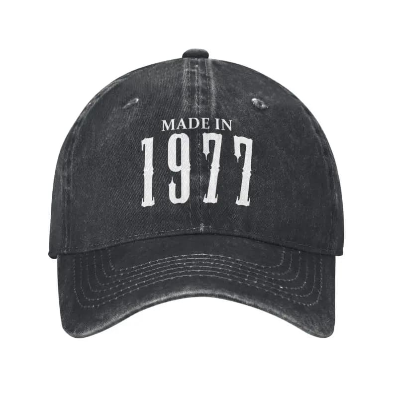 Custom Cotton Made In 1977 Year Simple Birthday Gift Baseball Cap Men Women Breathable Dad Hat Streetwear