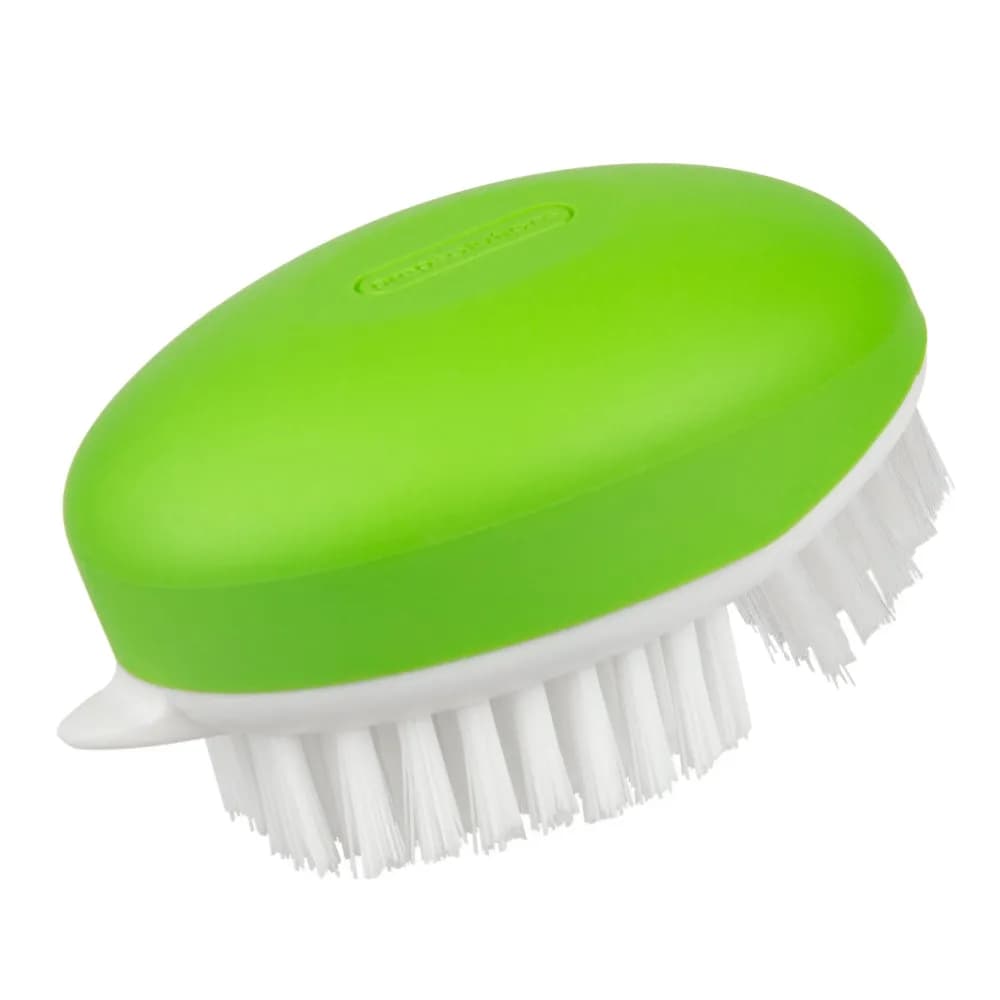 Eco Friendly Kitchen Cleaning Brush for Fruits and Vegetables with Soft Palm Design Green Dishwashing Scrubber Brush Household Kitchen Utensil Tool