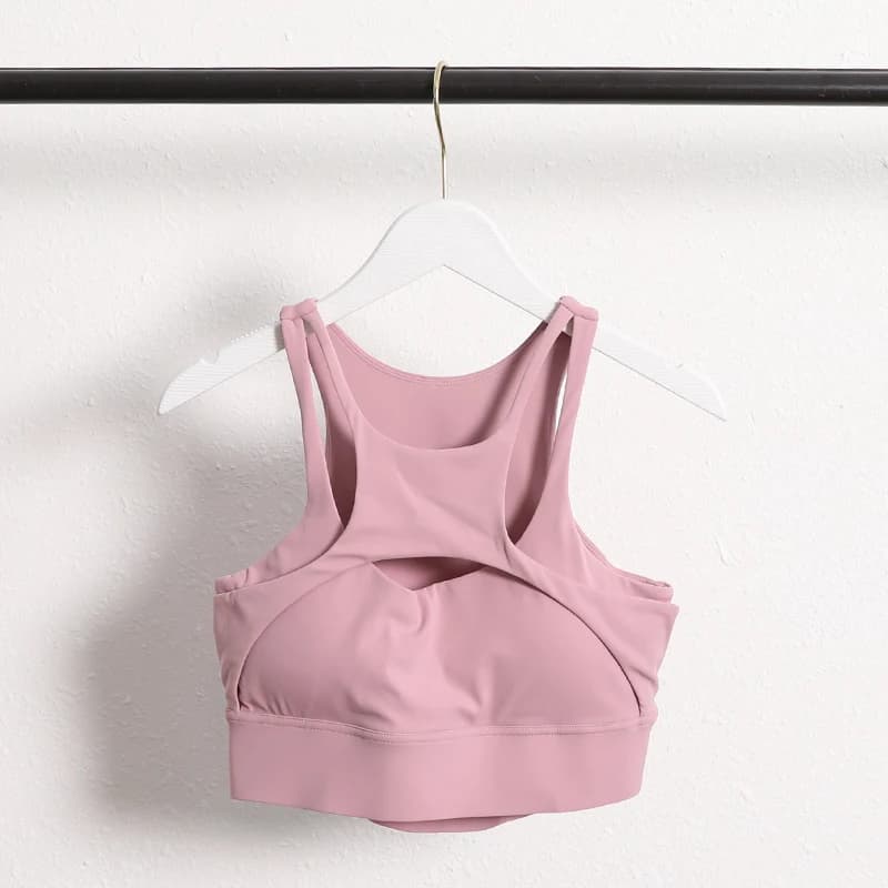 2024 new women compression gym workout canotta bra sexy cross straps fitness yoga sports bra with removable padding