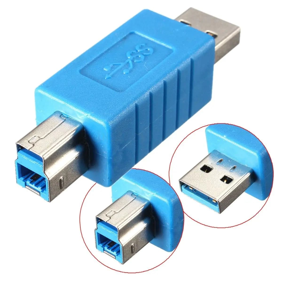 Adattatore convertitore da USB 3.0 tipo A maschio a tipo B maschio per stampante PC