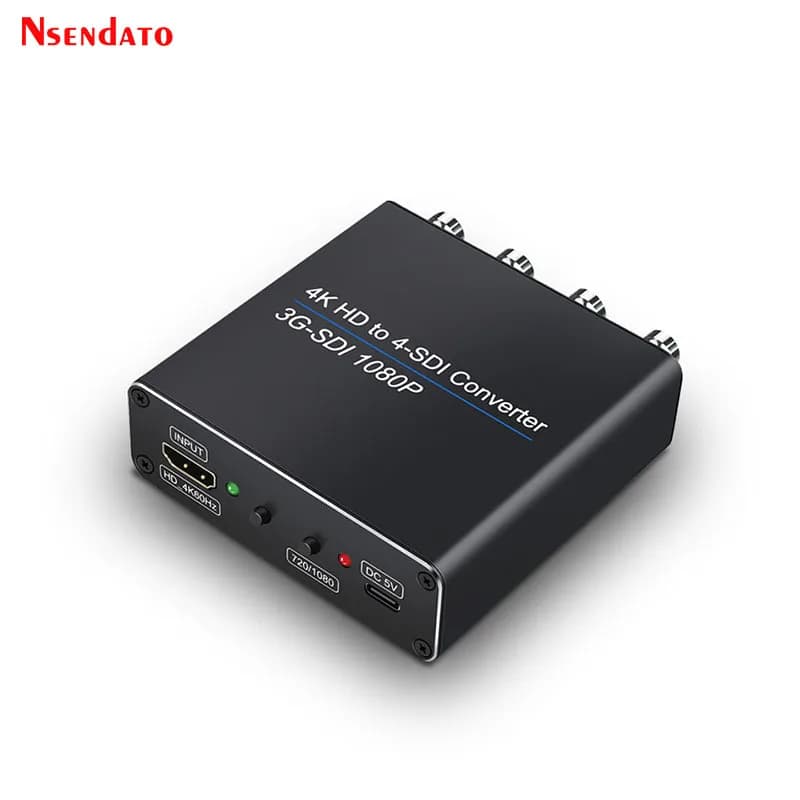 HDMI 4K to 4CH SDI Converter, Audio Video Adapter, Full HD HD-SDI 3G-SDI Support for HDTV PC Display Projector