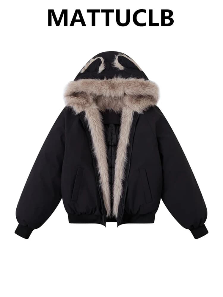 Winter Women 2000s Hoodie Parkas Y2k Oversize Suede Jacket Outwear Korean Coat Harajuku College Style Padded Jacket Thick 2026