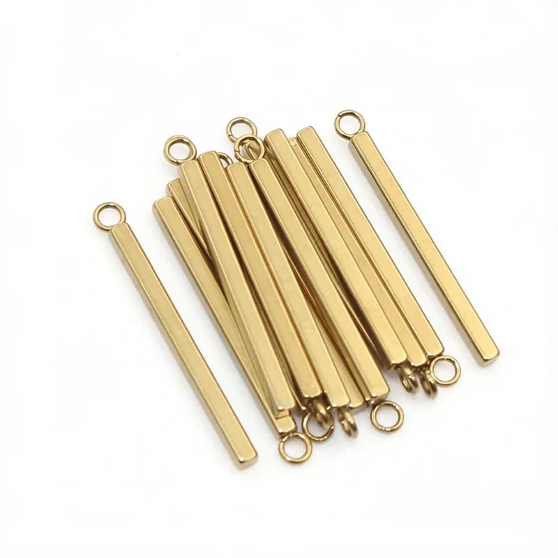 20pcs Stainless Steel Rectangular/Cylinder Straight Tube Strip Pendant for Earrings Findings DIY Jewelry Necklace Charms