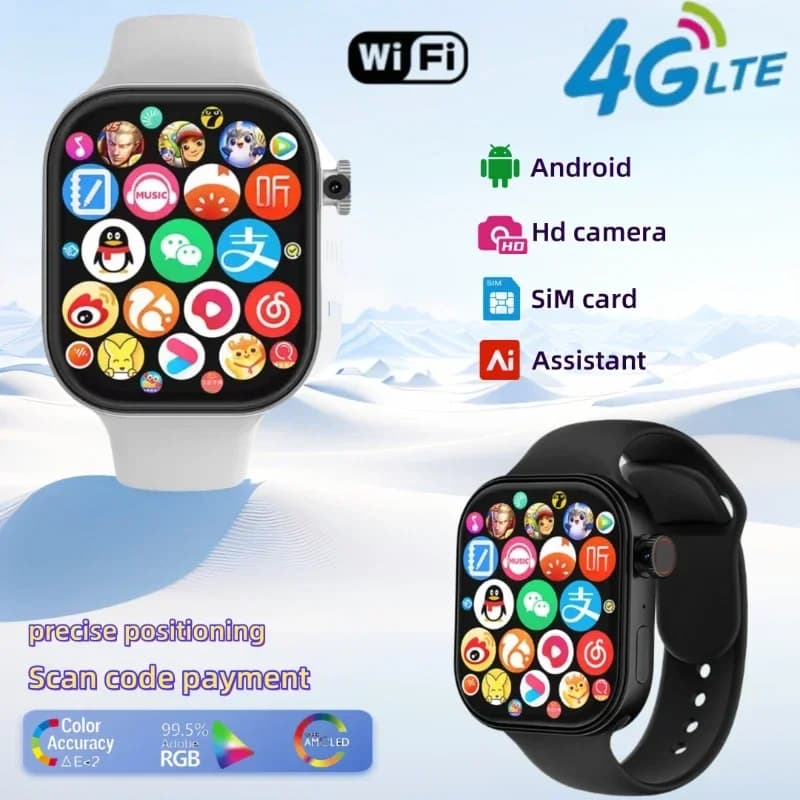 Brand new Android 4G VP99 smartwatch with 180 ° rotating camera SIM card slot GPS navigation Play WiFi storage smart voice