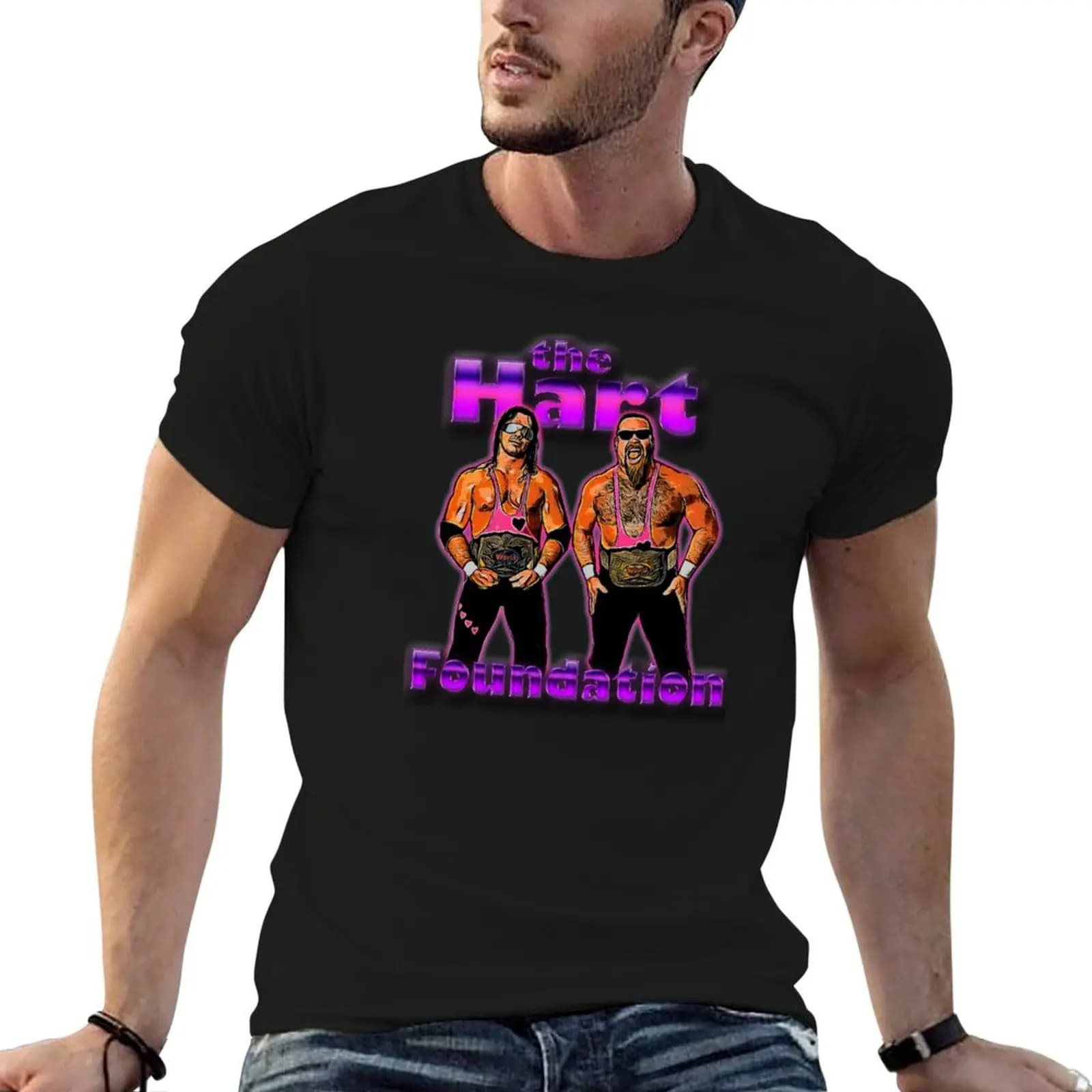 the Hart Foundation T-Shirt Trendy Print Short Sleeve T-Shirt