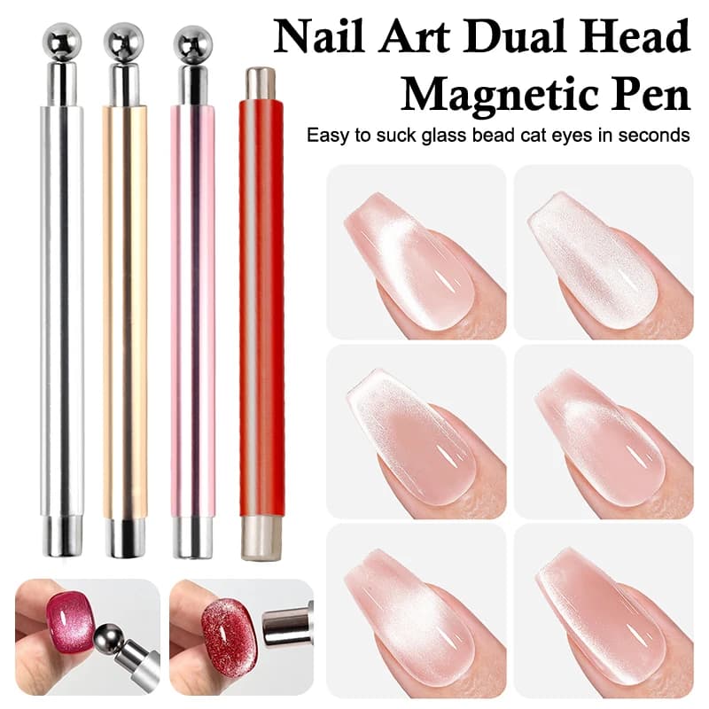 Strong Magnetic Long Double Head Nail Magnet Stick Magnetic Tool Cat Eye Gel Polish Nail Art Pens for DIY salon Studio or home