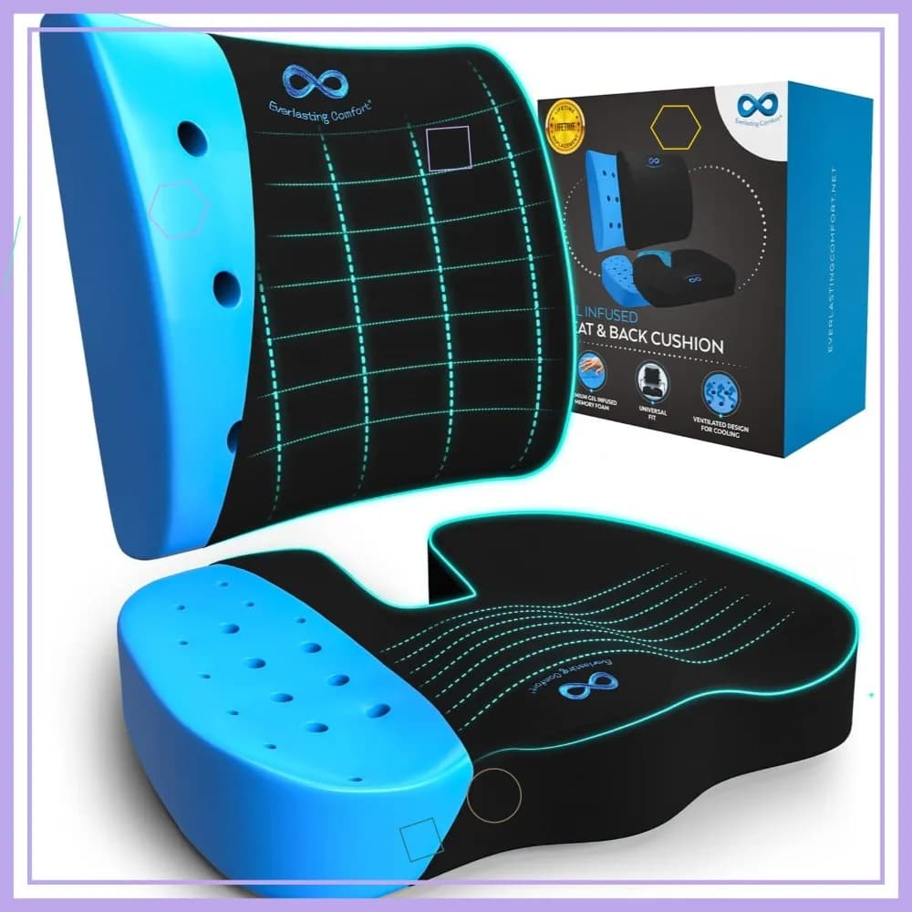 Cuscino in Memory Foam per Sedia da Ufficio e Auto - Ergonomico per Alleviare il Dolore al Coccige, Supporto per Sciatica e Schiena