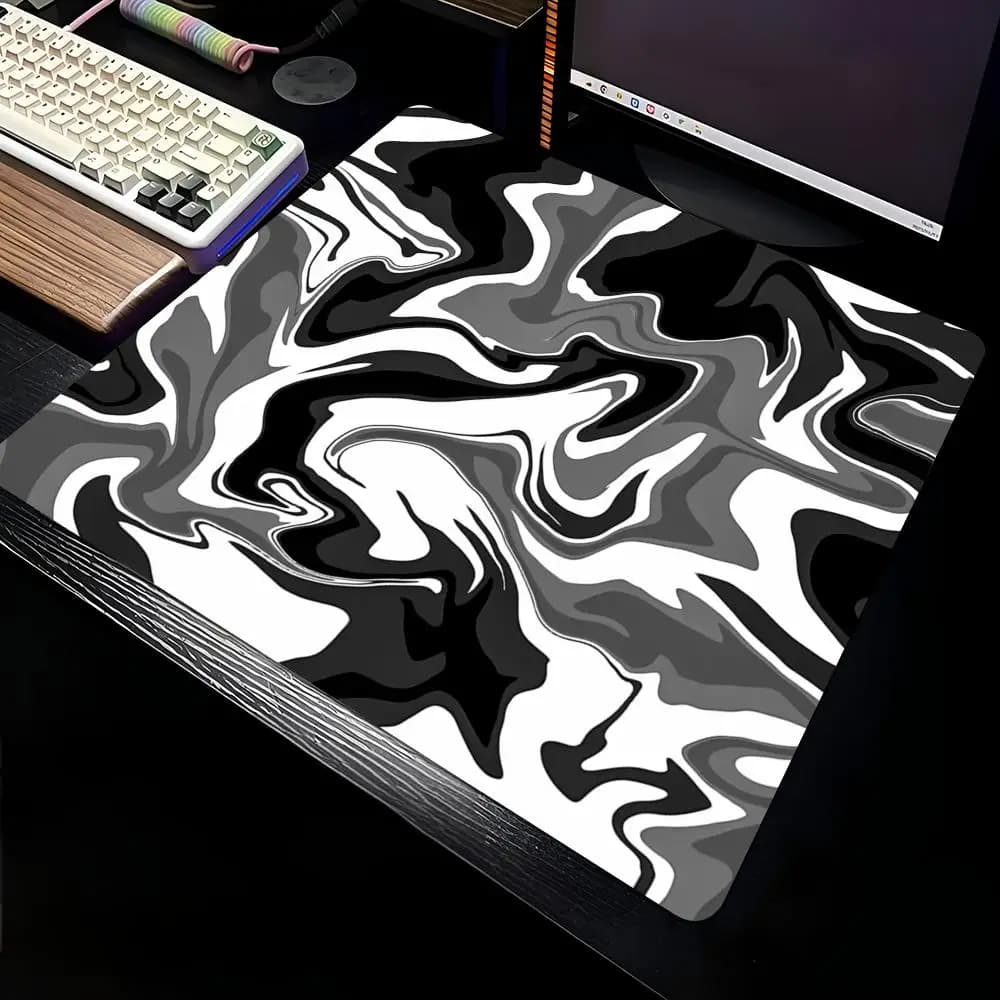 Tappetino per mouse da gioco con motivi artistici astratti moderni, tappetino da scrivania antiscivolo 40X45CM con bordo cucito, accessori per PC, tappetini da gioco