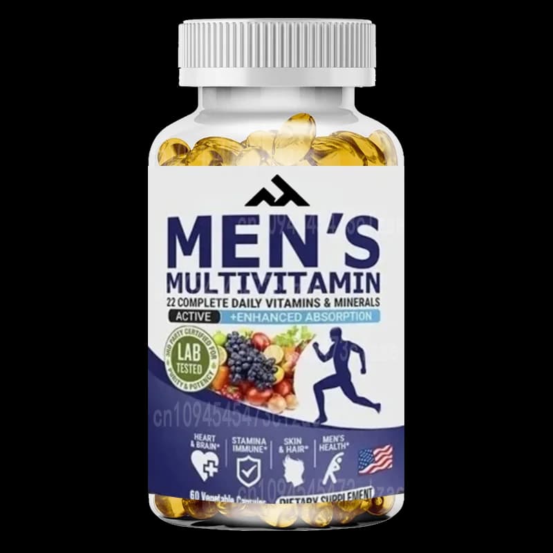 Daily multivitamin for men: vitamins and minerals, for food supplement of immunity, energy, digestion, skin and overall health