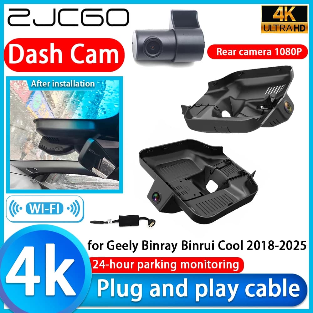 ZJCGO for Geely Binray Binrui Cool 2018-2025, Dash Cam DVR 4K, UHD 2160P Car Camera with Sony lens, Video Recorder with 24h Monitor