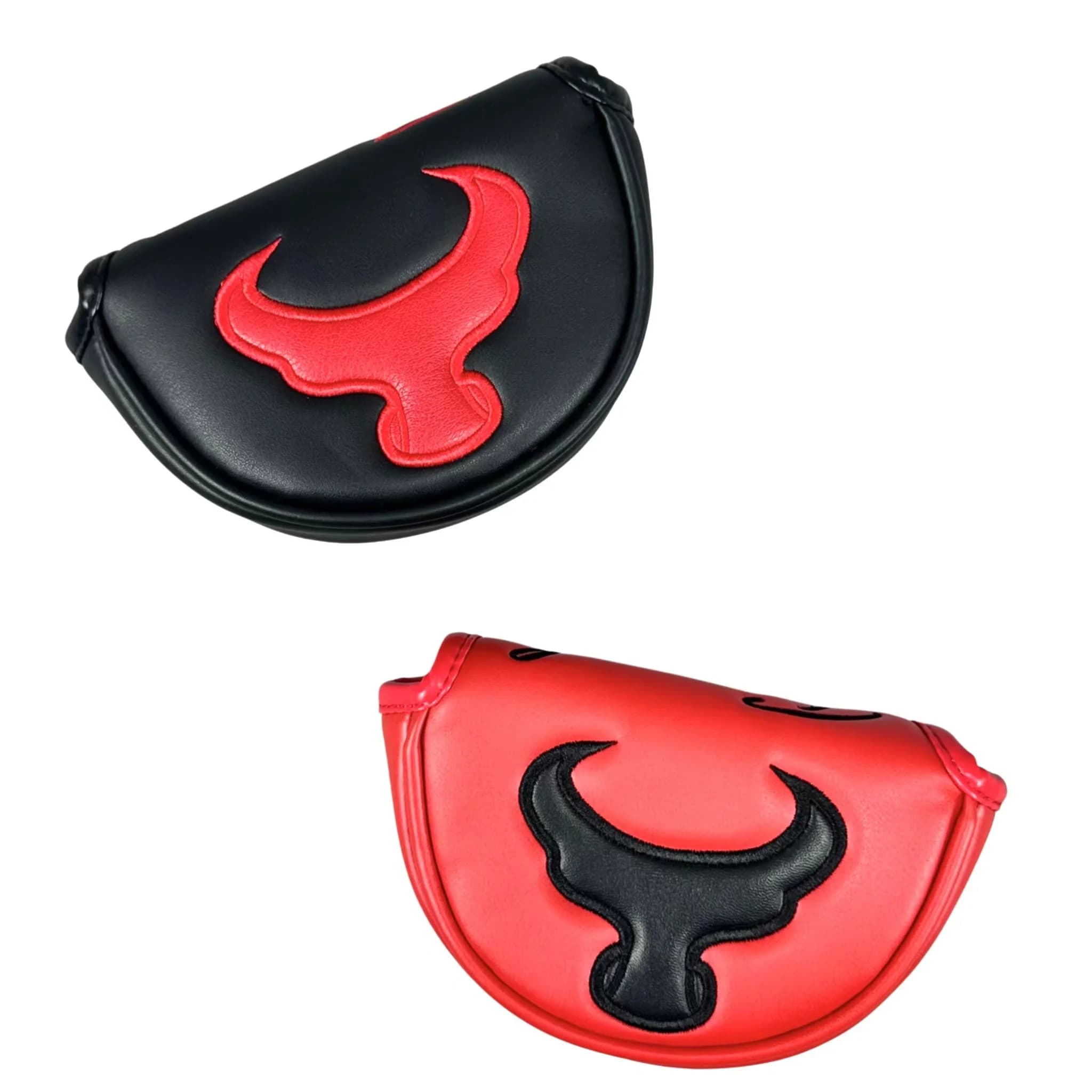 1pc Cowhead Pattern Golf Putter Cover PU Leather Golf Mid Mallet Putter Club Head Cover con chiusura magnetica
