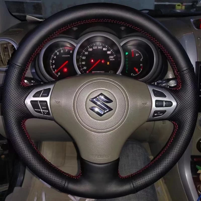 Custom Car Steering Wheel Braid Cover Non-slip Genuine Leather 100% Fit For Suzuki Grand Vitara 2007-2013 Car Accessories