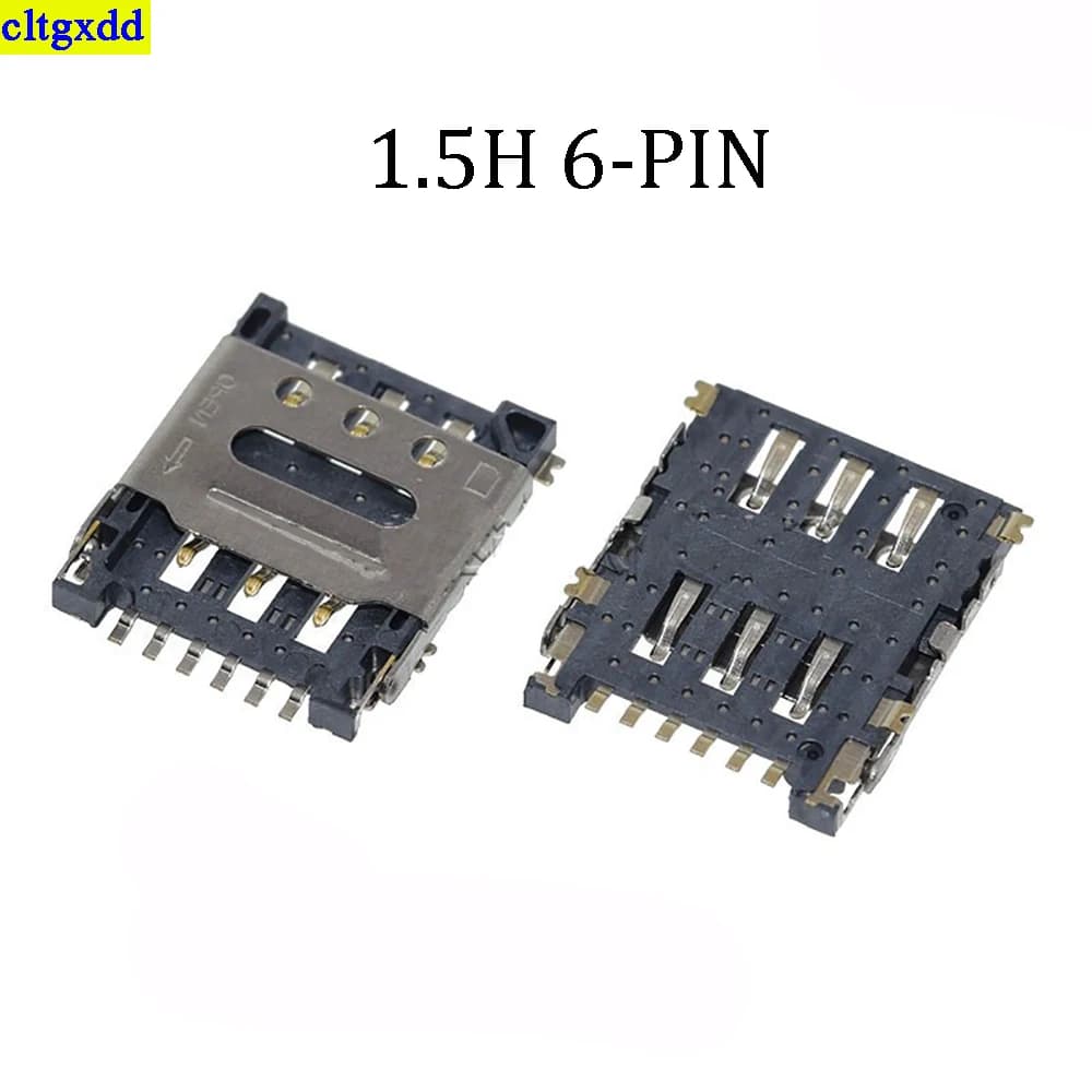 Cltgxdd 10 pezzi NANO SIM card holder 1.5H 6P flip cover holder connector mini phone card slot
