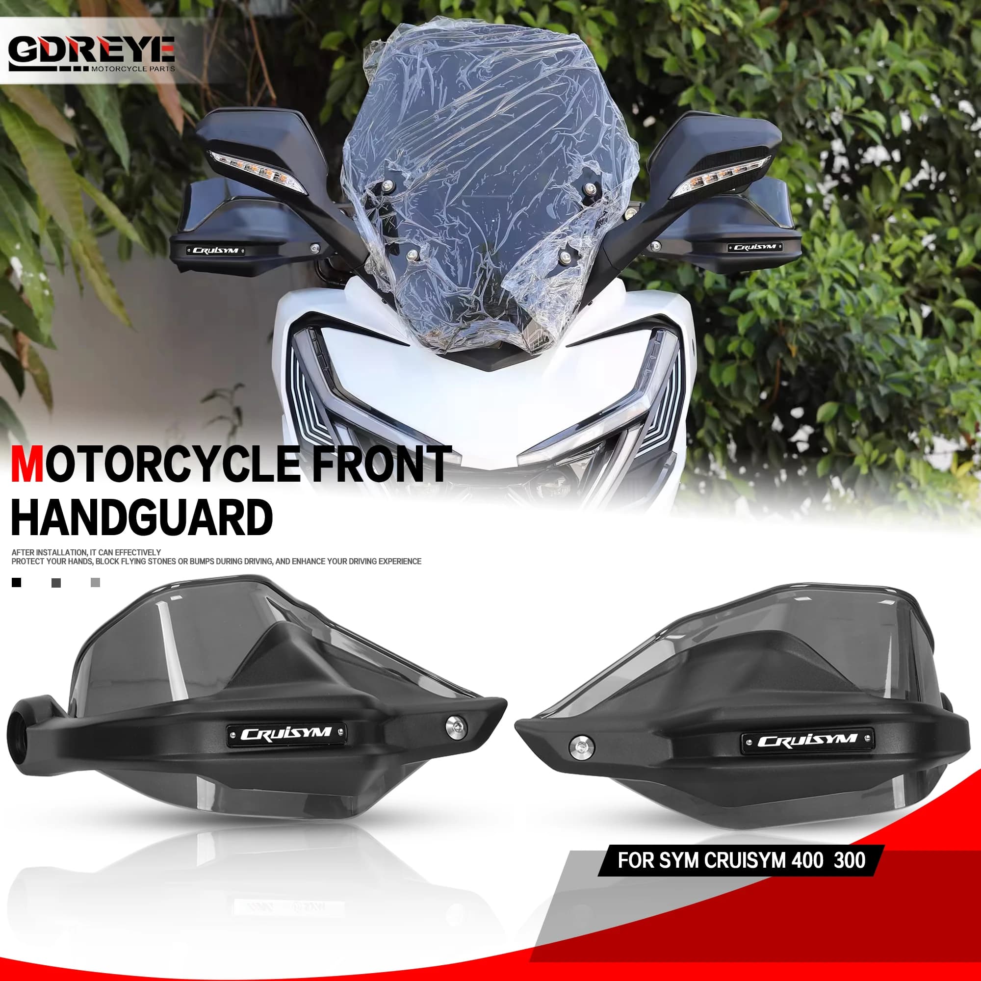 Paramani per Moto SYM Cruisym 400 e Cruisym 300, Protezioni Manubrio, Copertura Protettiva Parabrezza, Protezione Leva