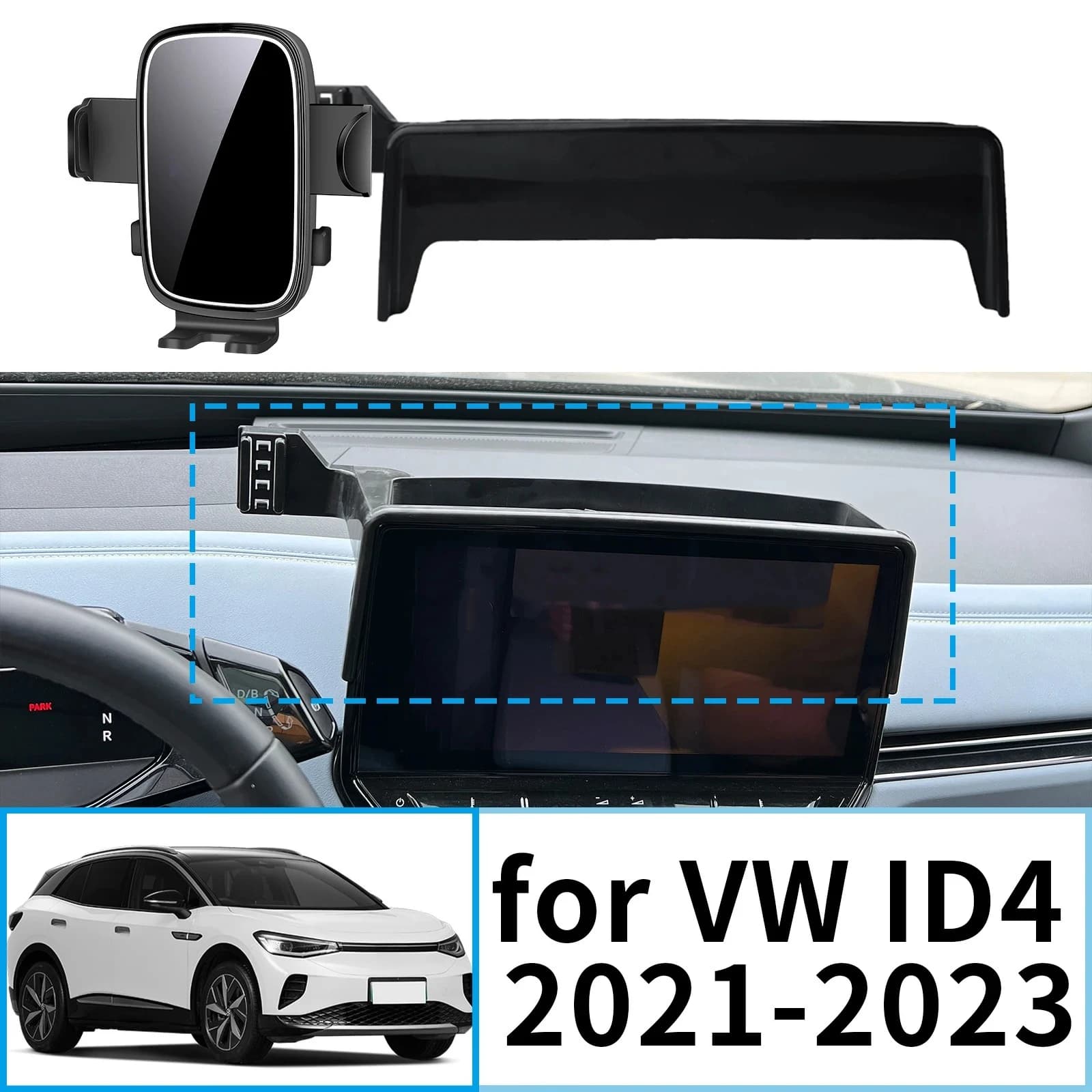 adatto per VW ID4 ID.4 2021 2022 2023 Supporto per telefono stabile con clip ​ ​ Montare la base dello schermo senza vibrazioni ​ Accessori per auto