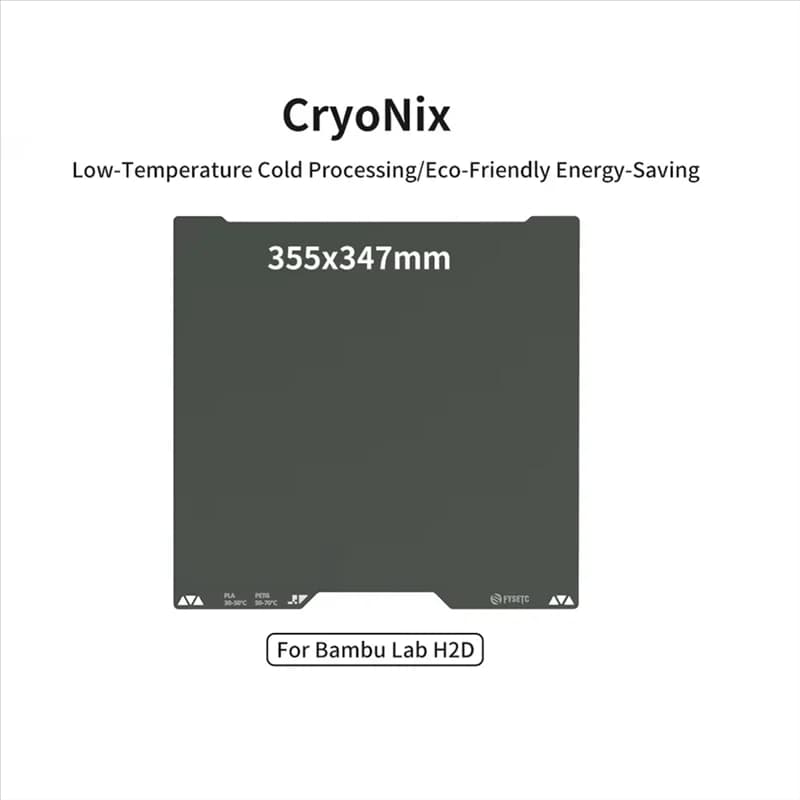 AU61-FYSETC Piastra di costruzione aggiornata Cryonix per stampanti 3D Bambu Lab H2D Lamiera di acciaio facile da stampare