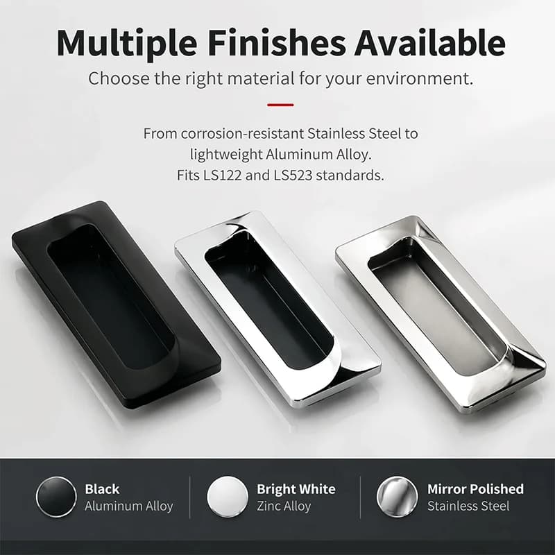 LS122 cabinet door handle, stainless steel door handle, plastic embedded handle, invisible drawer, concealed door handle