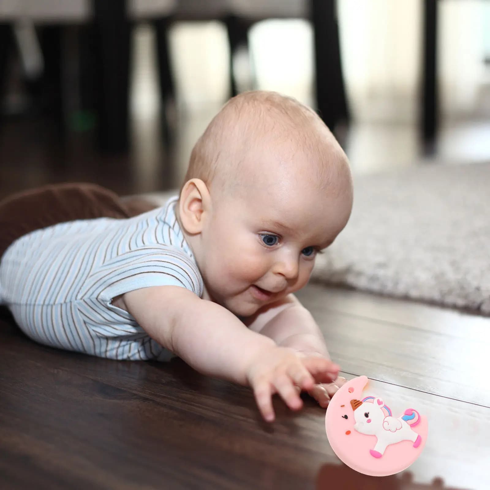 1Pcs Unicorn Silicone Teether for Babies Teething Relief Safe Non-Toxic Bpa-Free Infant Soother Unicorn Charm DIY Pacifier Chain