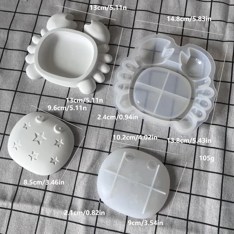 Stampo in silicone per contenitore portaoggetti a forma di granchio e tartaruga, molto venduto, per gioielli, resina, ornamenti decorativi e gesso
