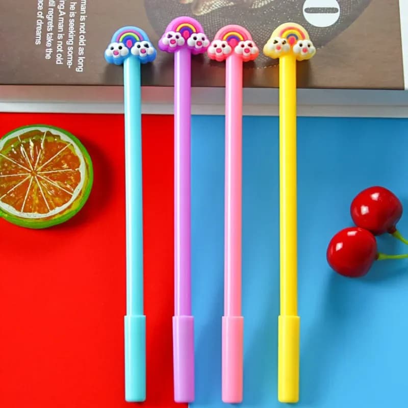 Penna neutra con nuvola arcobaleno a forma di cartone animato da 20 pezzi, penna per firma di forniture per ufficio di cancelleria per studenti carini