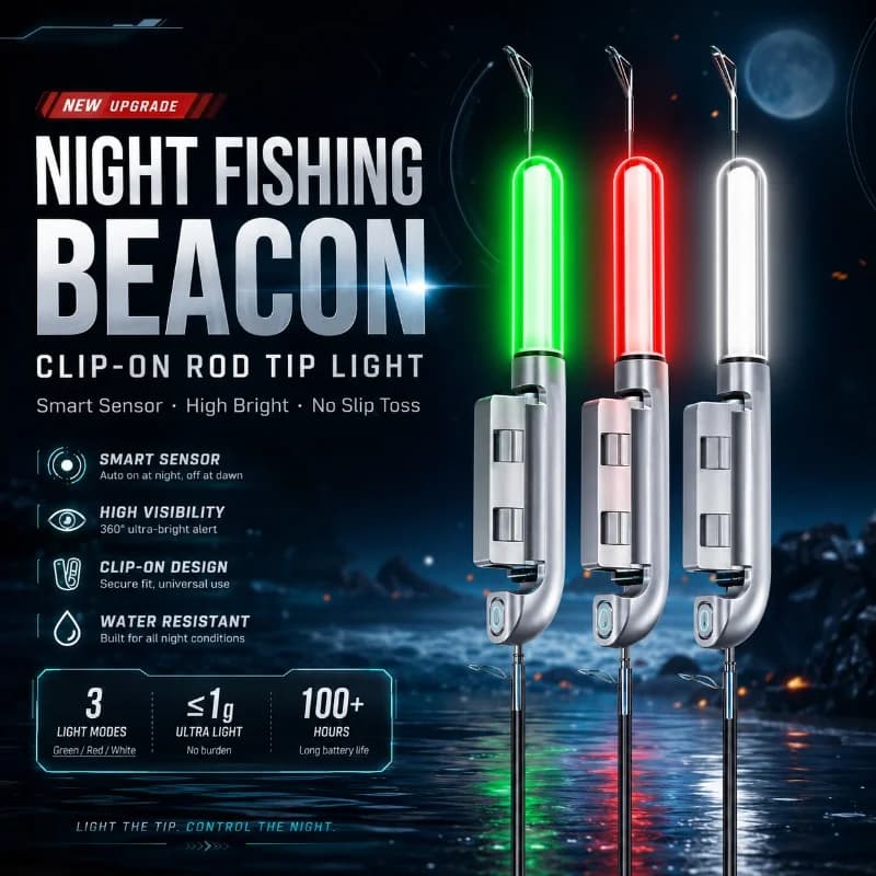 TINSOL 2026 New 2-20PCS Fishing Rod Tip Light, Fish Bit Alarm, Suitable for Night Fishing（Batteries not included）