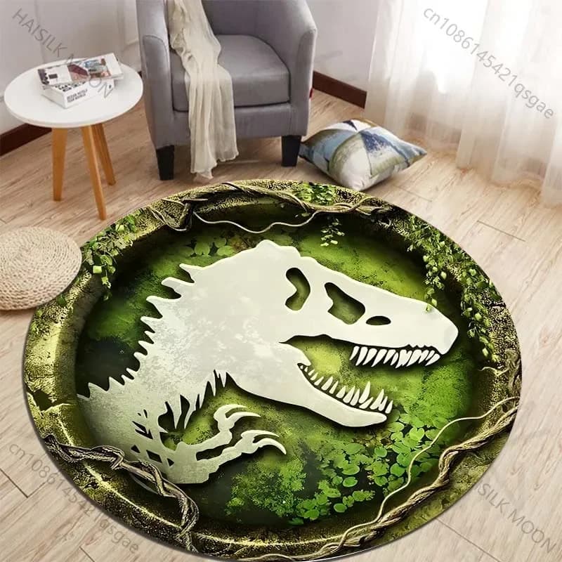 Tappeti rotondi con stampa dinosauro HD 3D per tappetini per camera da letto per camera dei bambini Tappetino per sedia da bagno per la casa Tappeto Soggiorno Decorazioni per la casa