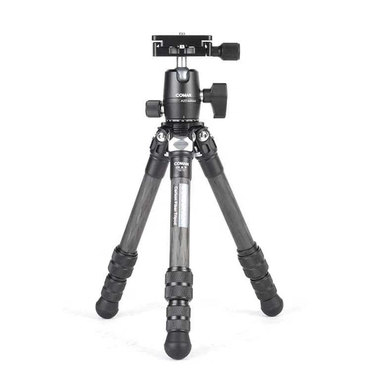 Coman TSC10A20 Mini treppiede portatile per fotocamera in fibra di carbonio CNC per fotocamera DSLR Trasmissione in diretta Fornitura in fabbrica all'ingrosso