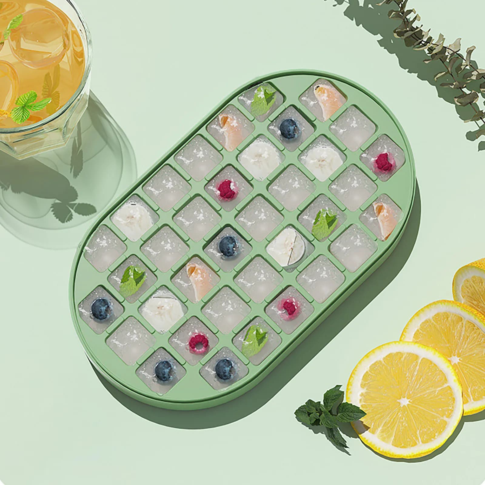 Set di Stampi Flessibili per Cubetti di Ghiaccio, Senza BPA, per Congelatore, Casa, Bar, Cucina, Strumento per Preparazione Bevande
