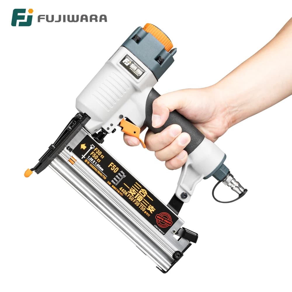 Pistola sparachiodi pneumatica 3 in 1 per carpentiere FUJIWARA 18Ga/20Ga Cucitrice pneumatica per la lavorazione del legno F10-F50, T20-T50, 440K Unghie Decorazione di carpenteria