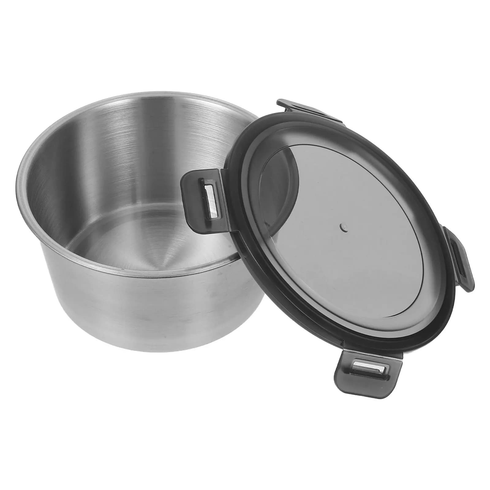 Contenitore Ermetico in Acciaio Inox da 1000 Ml, Scatola Sigillata Rotonda per Preparazione Pasti, Avanzi, Snack, Organizzatore per Freezer e Frigorifero