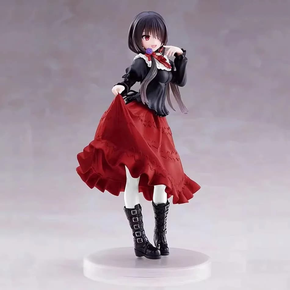 Anime DATE A LIVE Tokisaki Kurumi Anime Figure Cute Girl Model Toy PVC Red Dress Dress Up Standing Model Car Model Ornament Gift