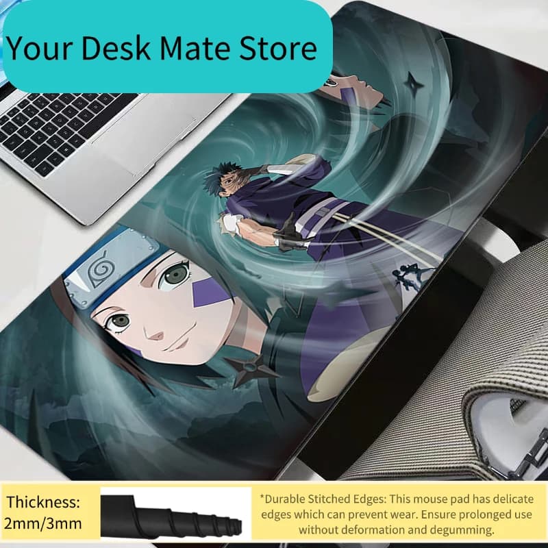 Tappetino per Mouse Grande, Tappetino da Scrivania per Ufficio, Tappeto per Tastiera e Laptop, Accessori da Gaming, Mousepad Durevole con Motivo Naruto Anime