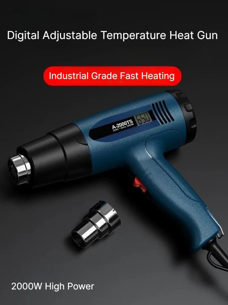 2000W High Power Variable Temp Heat Gun Multifunctional Adjustable Electric Hot Air Gun Repair Tool Industrial Grade Drying Gun