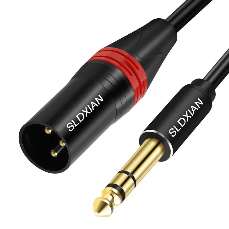 Cavo TRS a XLR maschio da 1/4 di pollice, connettore TRS bilanciato da 6,35 mm a cavo per microfono XLR maschio TRS a XLR maschio a 3 pin