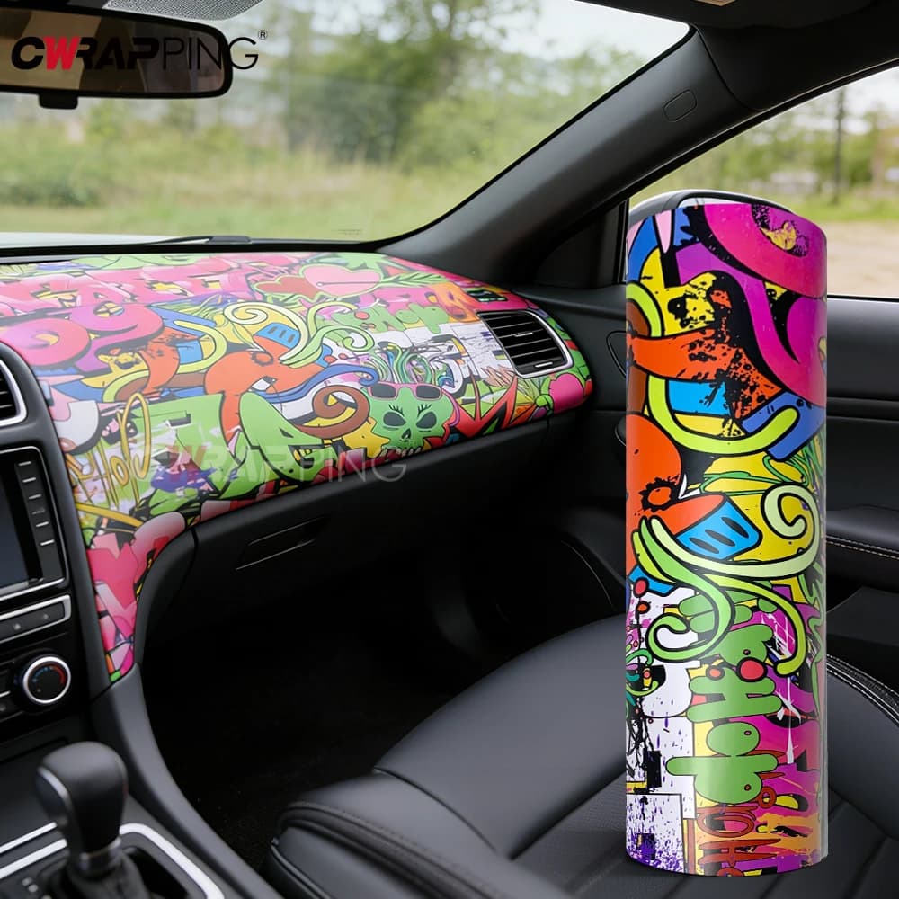 Adesivi Impermeabili per Auto, Pellicola Decorativa con Motivi Graffiti, Adesivo per Casco Moto, Pellicola per Tuning Auto
