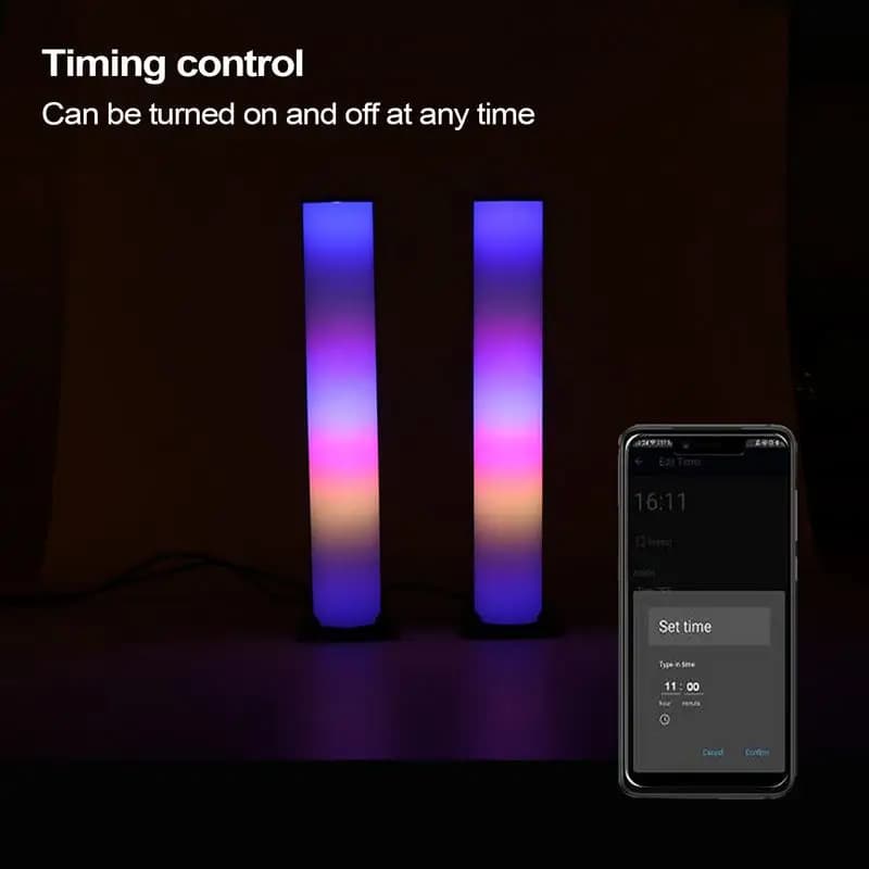 Luci decorative RGB Lampada da scrivania decorativa intelligente Illuminazione ambientale a LED Lampada a controllo vocale per giochi Riunione di film Incontri PC