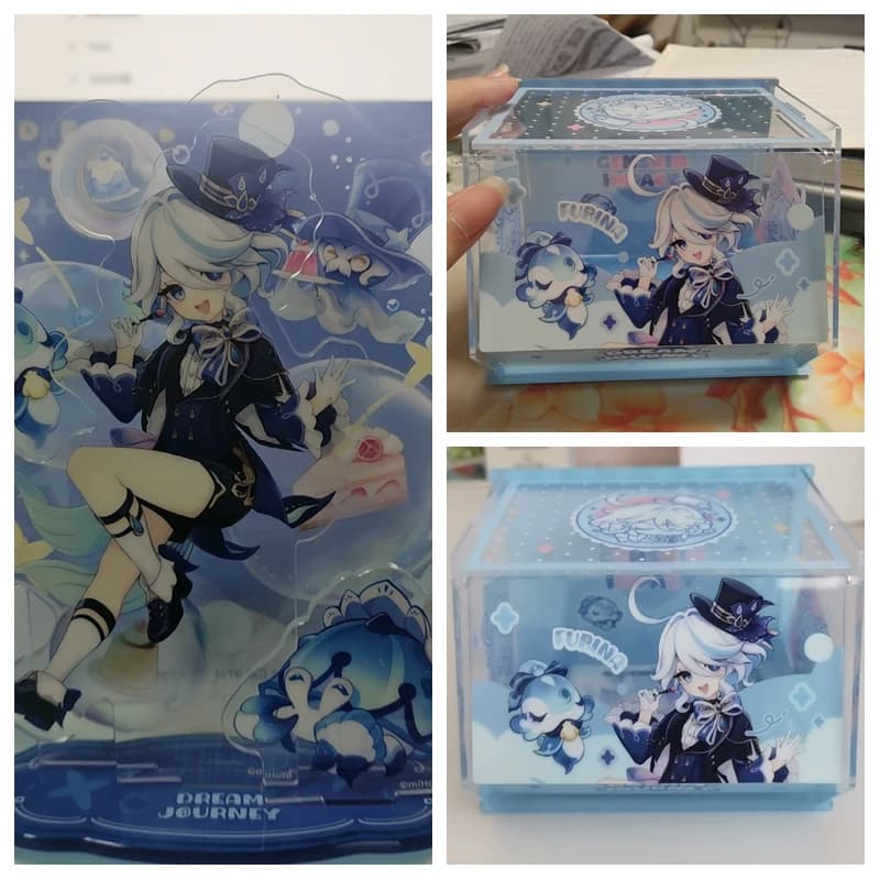 [Original] Genshin Impact Furina Dream Journey Series Scene Stand Badge Acrylic Keychains Storage Box Anime Cosplay Accessories