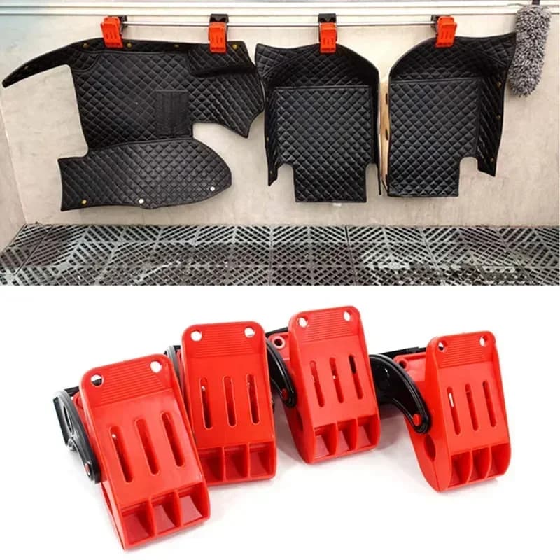 4 pezzi di pulizia per tappetino per pulizia auto, ganci per pulizia, morsetto per lavaggio tappeti, strumenti multifunzionali per clip per tappetino, accessori per soluzioni automatiche