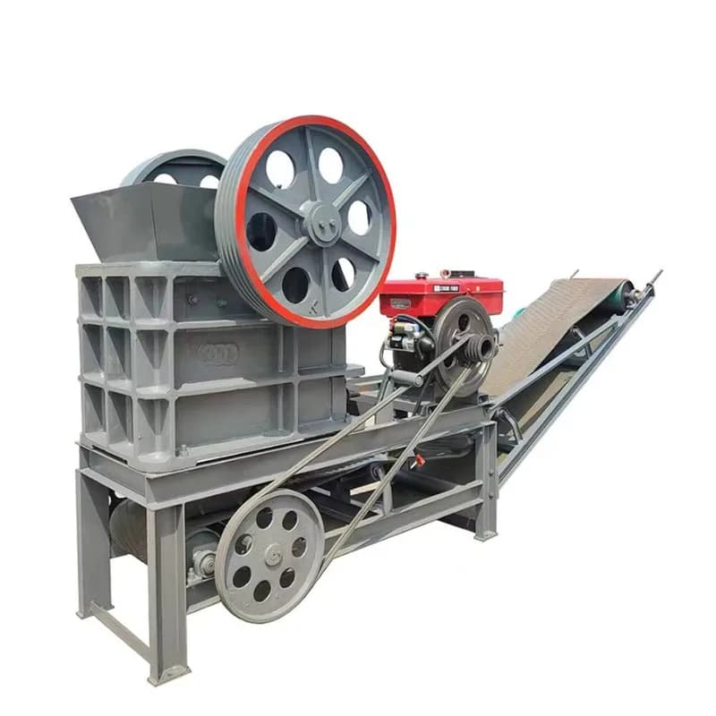 Mascella mobile portatile 5-20TPH PE 220X350 con nastro trasportatore per trituratore di pietra Hine