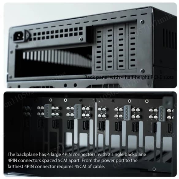 Case NAS MATX con 10+2 Posizioni per Dischi - Alimentatore PCI-E 1U per Archiviazione di Rete Fai-da-Te