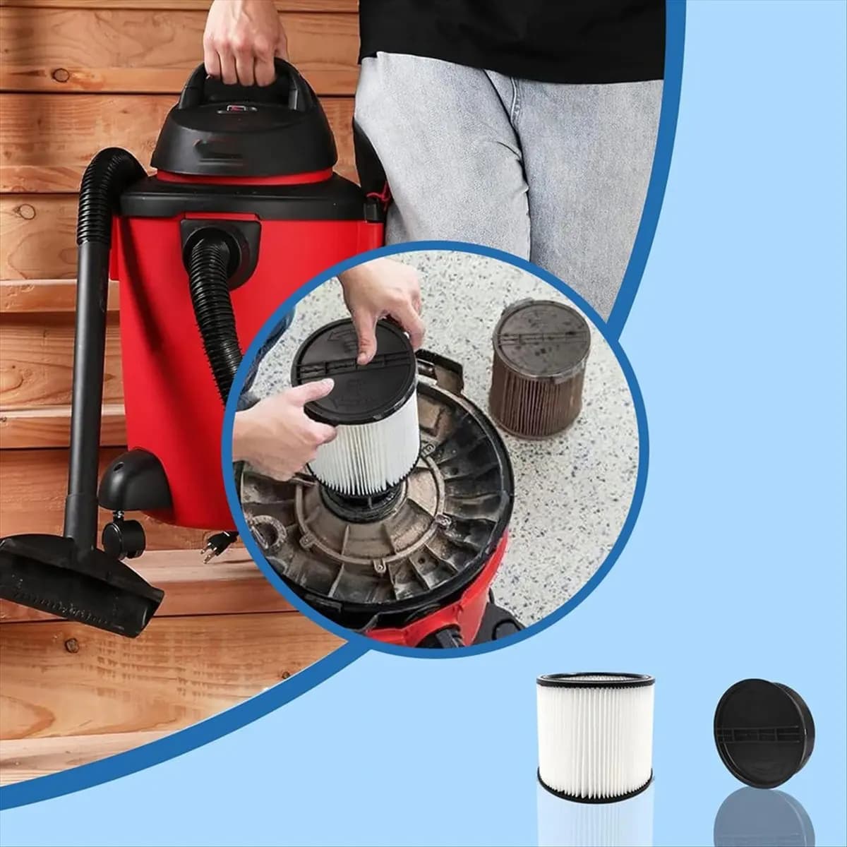 SHIP WITHIN 24 HOURS 90304 Replacement Filter for 90304, 90350, 90333, 90585, 5 Gallon and Above Wet/Dry Vacuum Cleaners