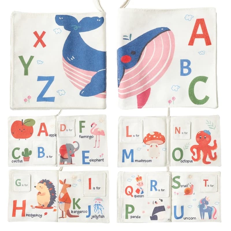 English Letter Cloth Book Is Sewn From Soft Fabric With Cute Letters Paired With Animal Patterns And Rustling Paper Montessori