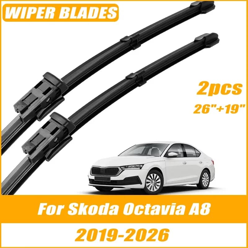 2pcs Wiper Front Wiper Blades For Skoda Octavia A8 2019-2026 Windshield Windscreen Clean Window Car Rain Brushes 26"+19"