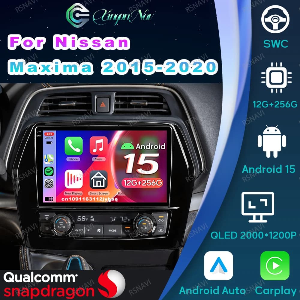 Android 15 Autoradio For Nissan Maxima 2015 2016 -2020 Cleaning Machine AUTO Dash Cam 360 Viedo Reader Passat B6 Jdm DVD