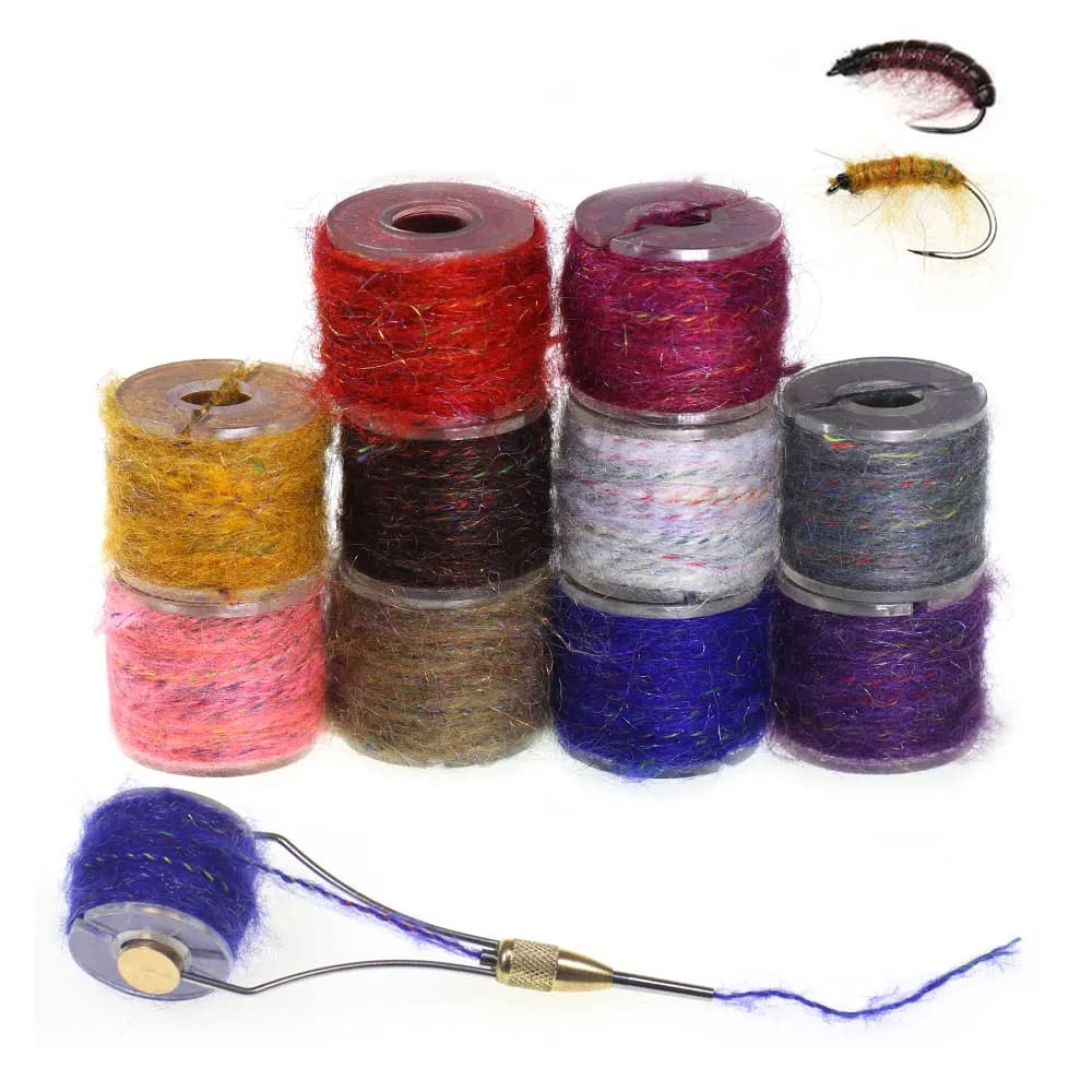 12 m/bobina fly tie mohair sanguuga yarn filthy bug thread twinning rope to tie ninfa scud verme body stars spinning