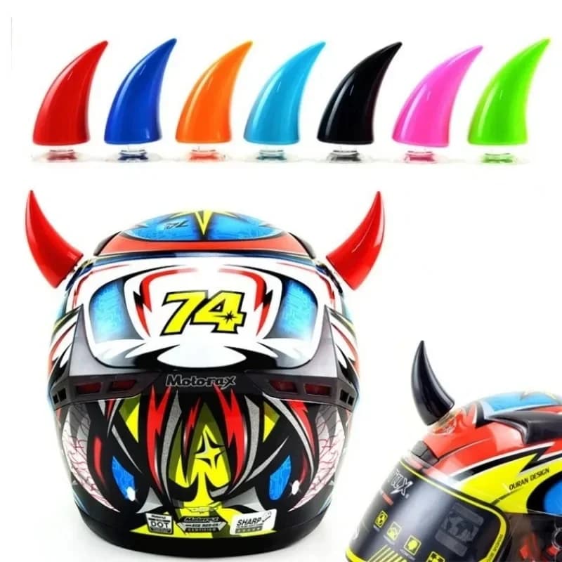 2 pieces decoration helmet horn from devil colorful bike decoration large size accessories stickers for helmet