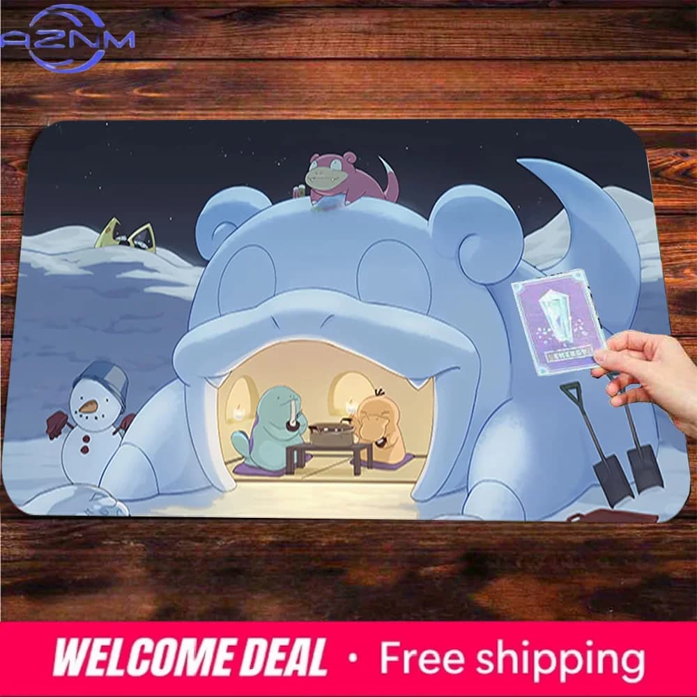 Comodo tappetino per mouse da gioco di grandi dimensioni con scena invernale di Cozy Spheal Ice Igloo
