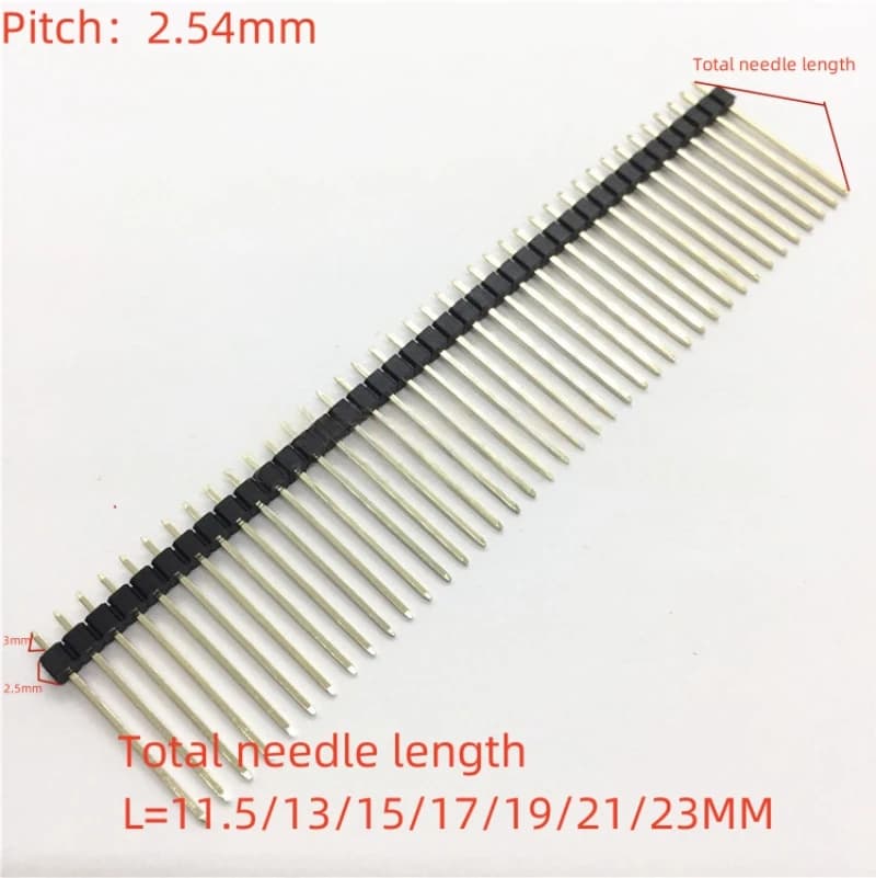 10 Pz 2.54mm Single Male Wire 1x40P Breakaway PCB Board Pin Header Long 11/15/17/19/21/25mm Connector Strip Pinheader For Arduino