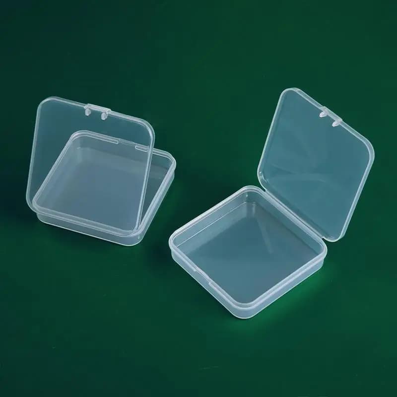 Nuova Mini Scatola in Plastica Rettangolare Traslucida, Contenitore Resistente e Antipolvere per Gioielli, Bottoni e Oggetti Vari